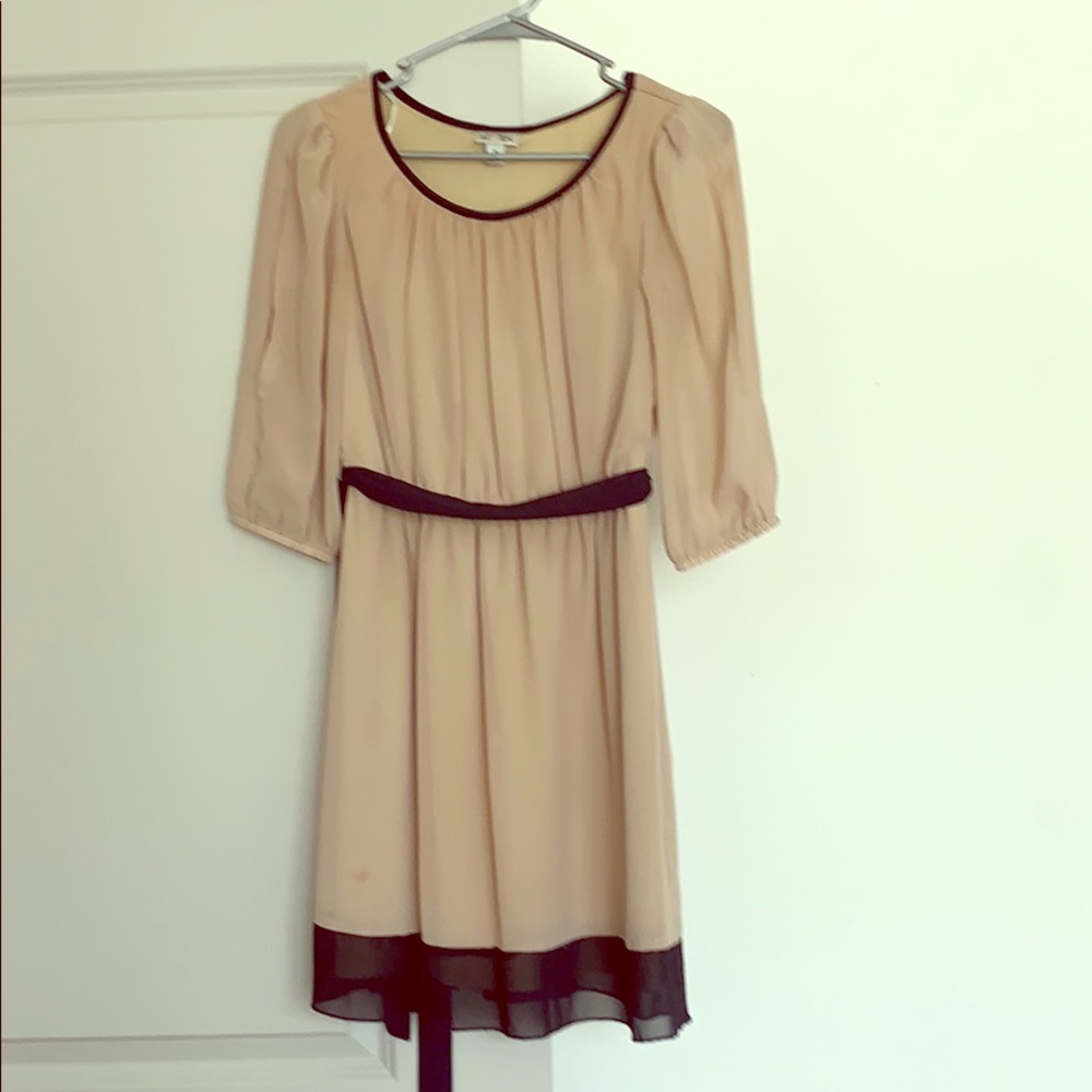 Tan and black dress